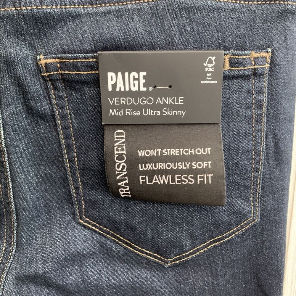 Paige Verdugo Ankle Skinny Jeans Attica Blue Size 25 NWT - Picture 6 of 7